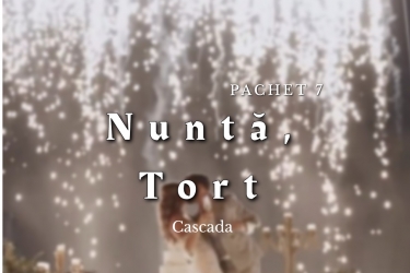 Nuntă, tort, cascada